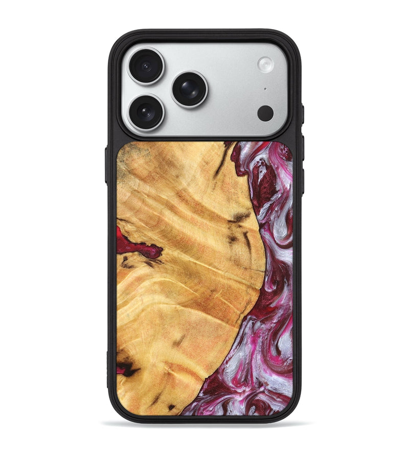 iPhone 18 Pro Max Wood Phone Case - Cicely (Red, 826207)