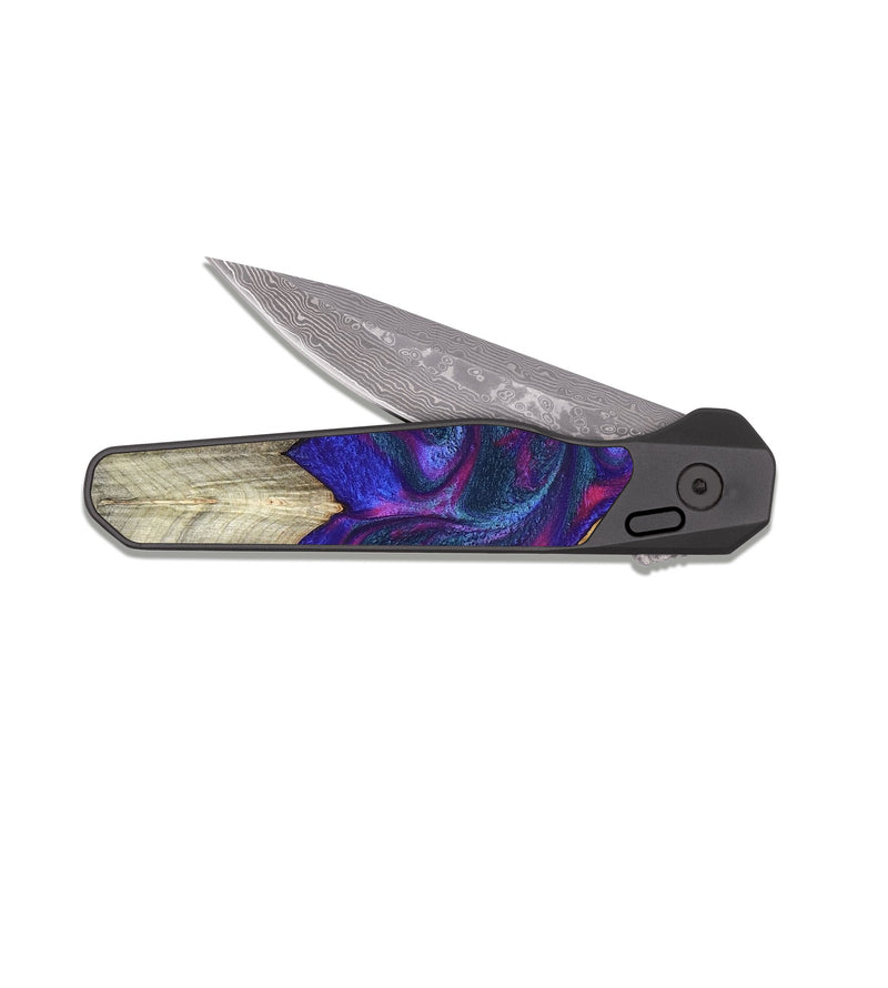EDC Dark Damascus Wood Pocket Knife - Meaghan (Purple, 826210)