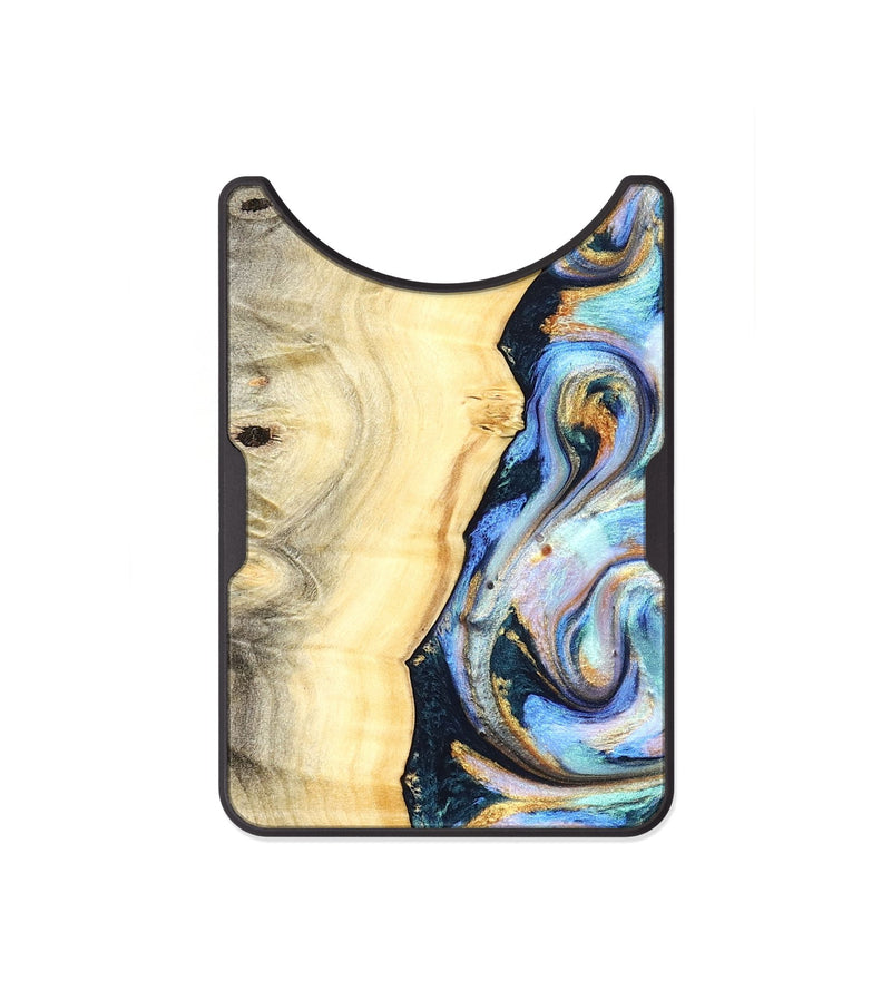 Alloy Wood Wallet - Selina (Teal & Gold, 826218)