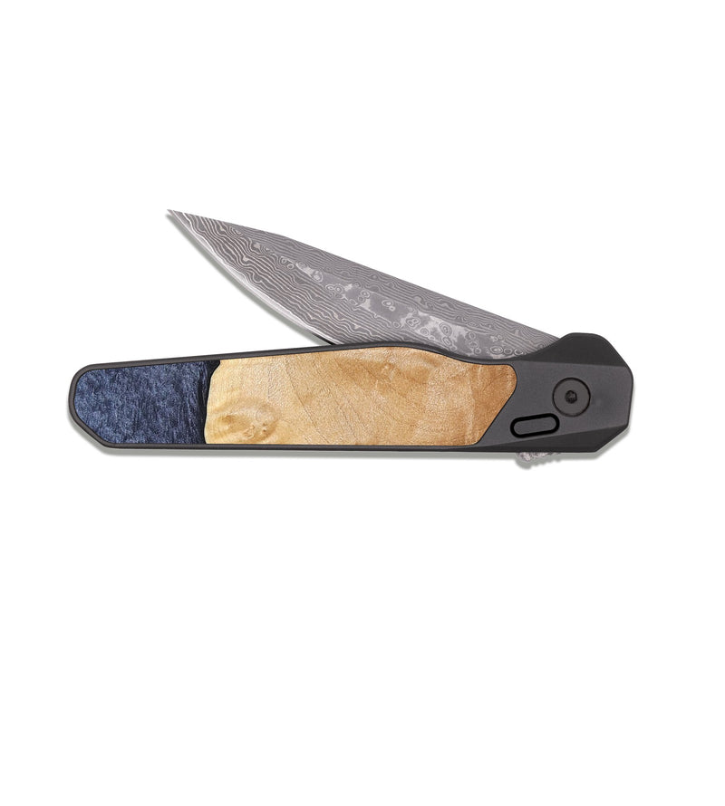 EDC Dark Damascus Wood Pocket Knife - Malachi (Wood Burl, 826222)