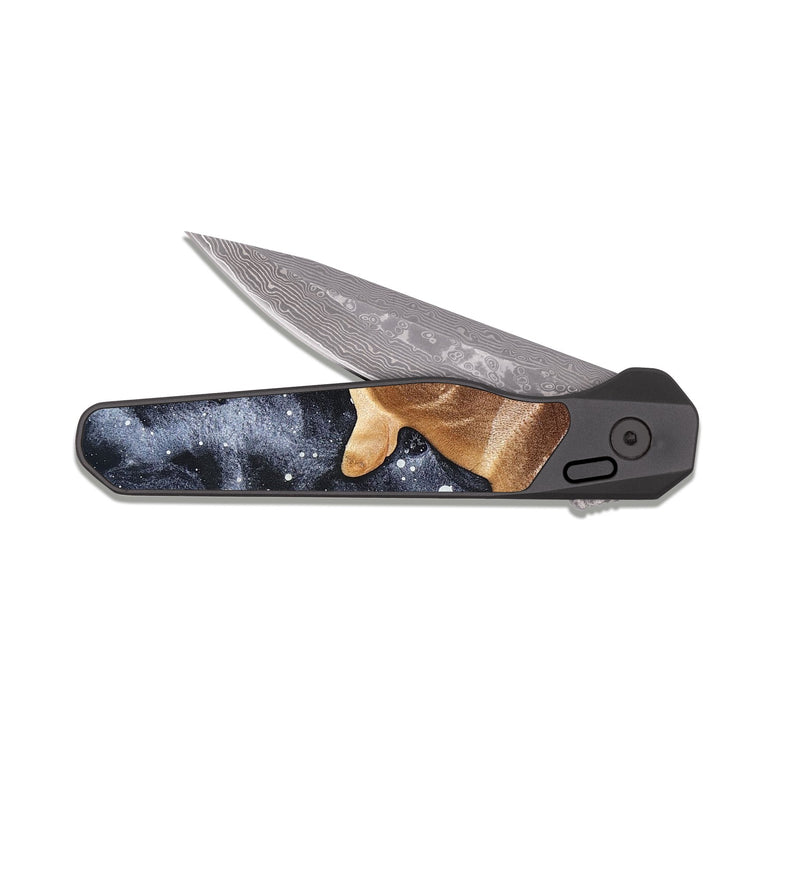 EDC Dark Damascus Wood Pocket Knife - Elton (Cosmos, 826253)