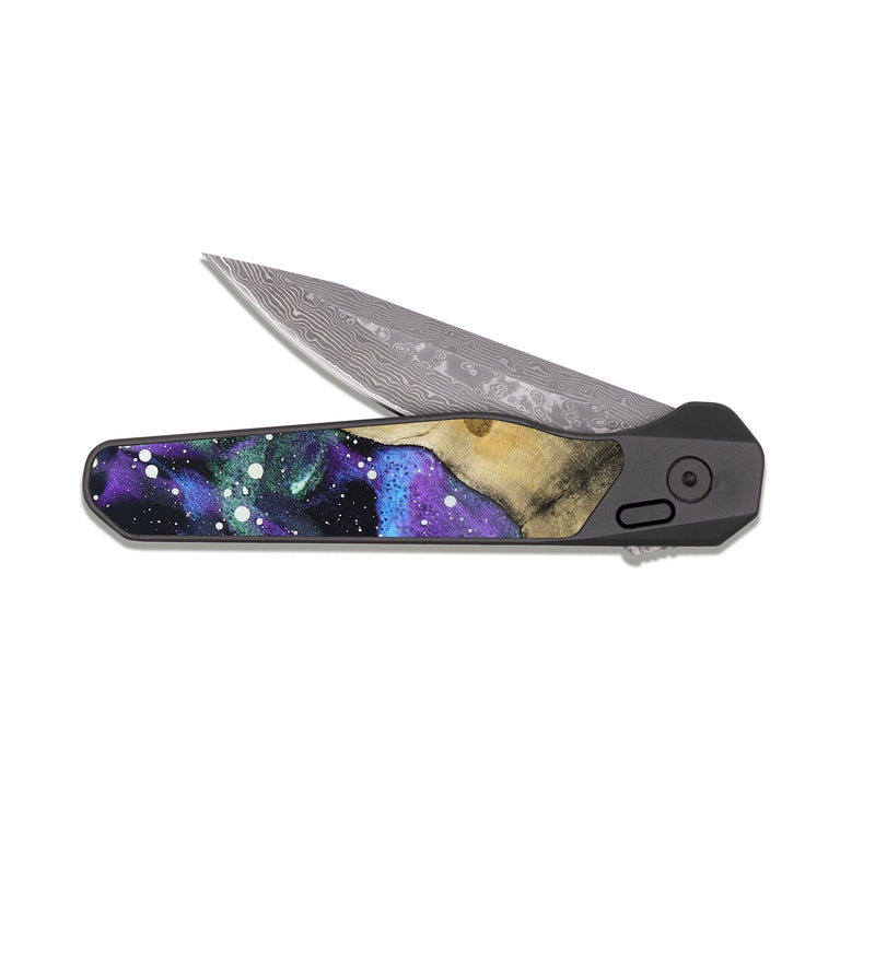 EDC Dark Damascus Wood Pocket Knife - Tamya (Cosmos, 826260)