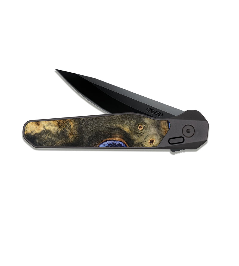EDC Dark Slate Wood Pocket Knife - Kiara (Blue, 826269)