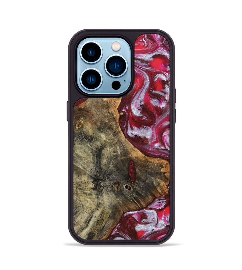 iPhone 14 Pro Wood Phone Case - Cherie (Red, 826287)
