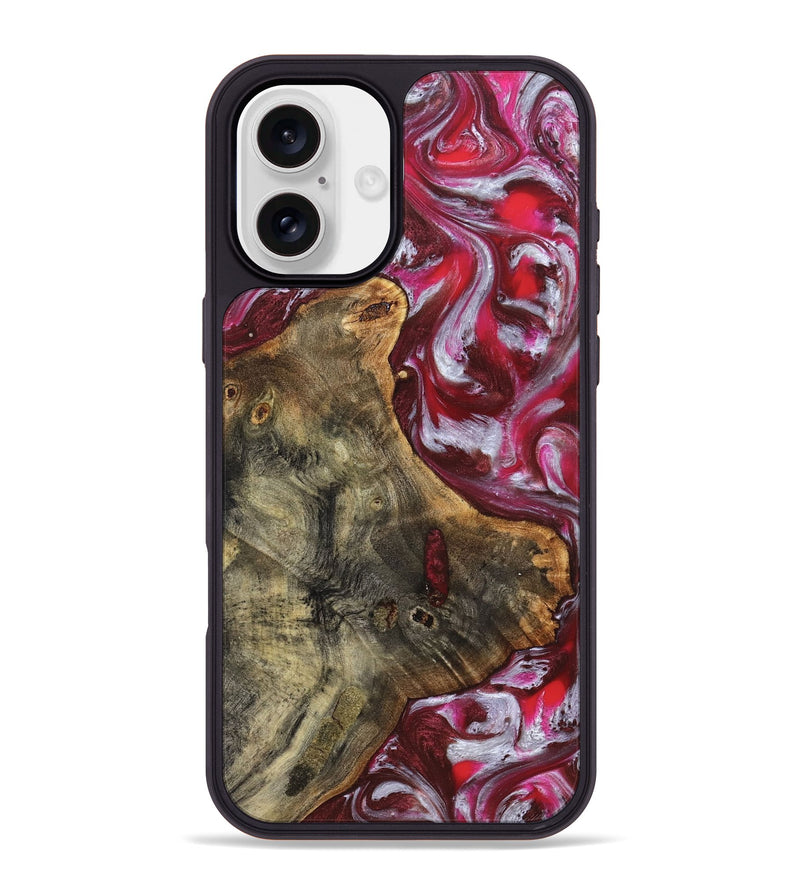 iPhone 16 Plus Wood Phone Case - Cherie (Red, 826287)