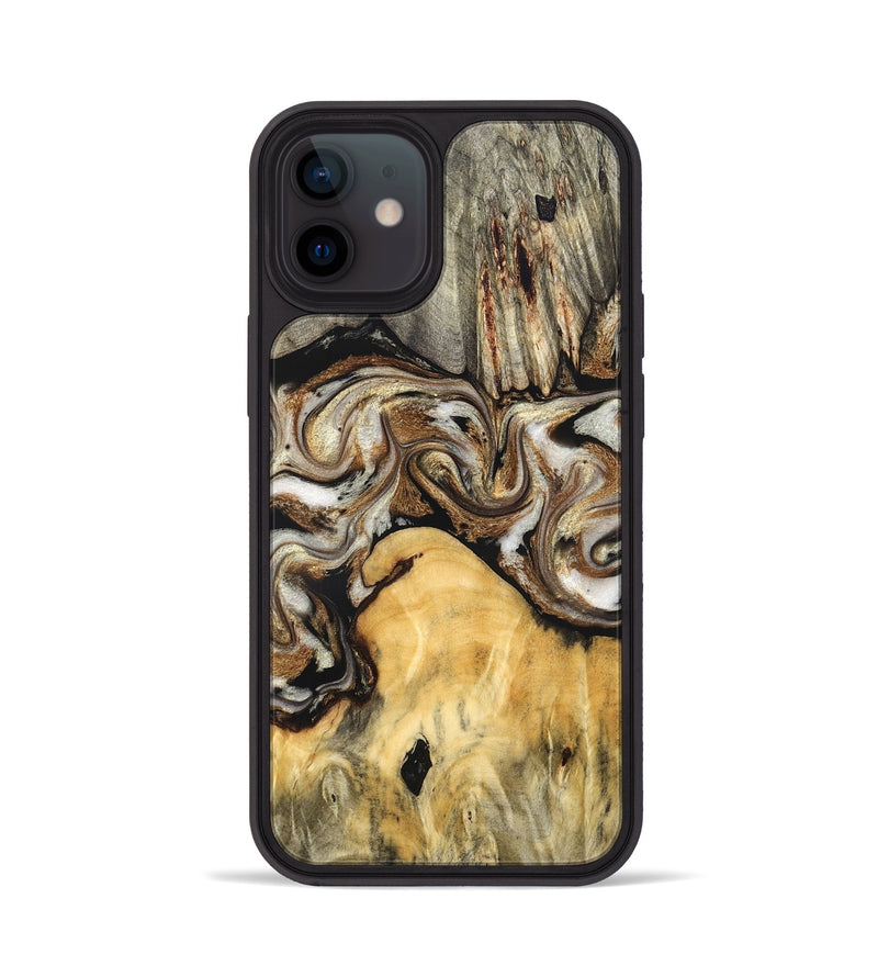 iPhone 12 Wood Phone Case - Aleta (Black & White, 826304)