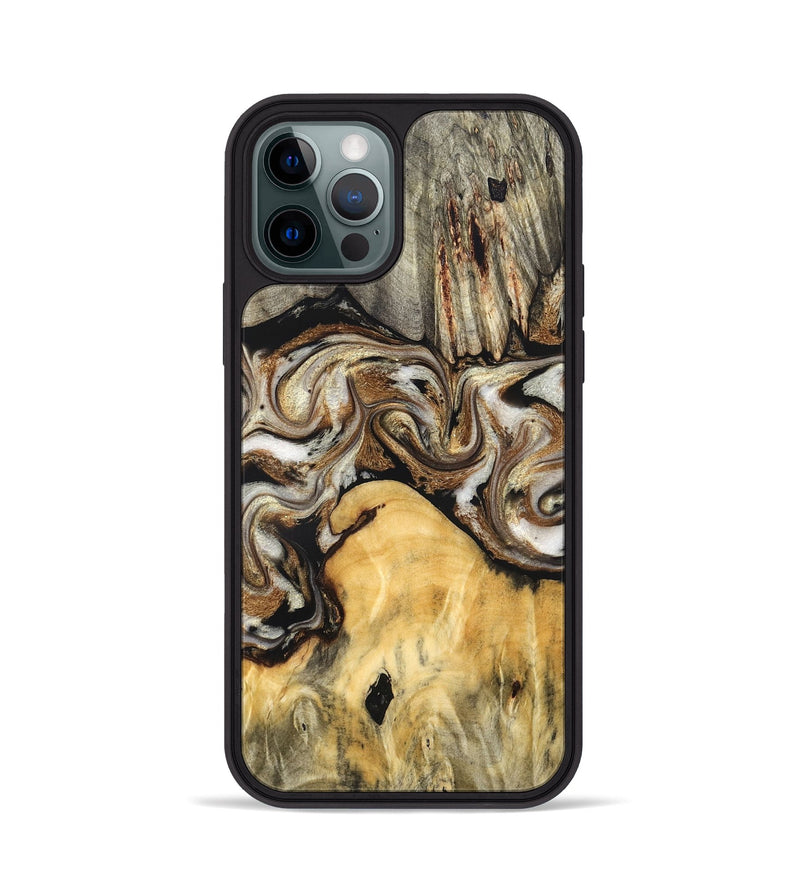 iPhone 12 Pro Wood Phone Case - Aleta (Black & White, 826304)