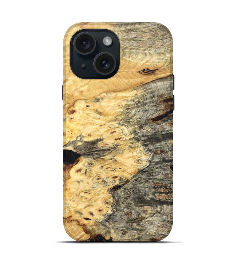 iPhone 15 Wood Live Edge Phone Case - Chantel (Solid Wood, 826324)