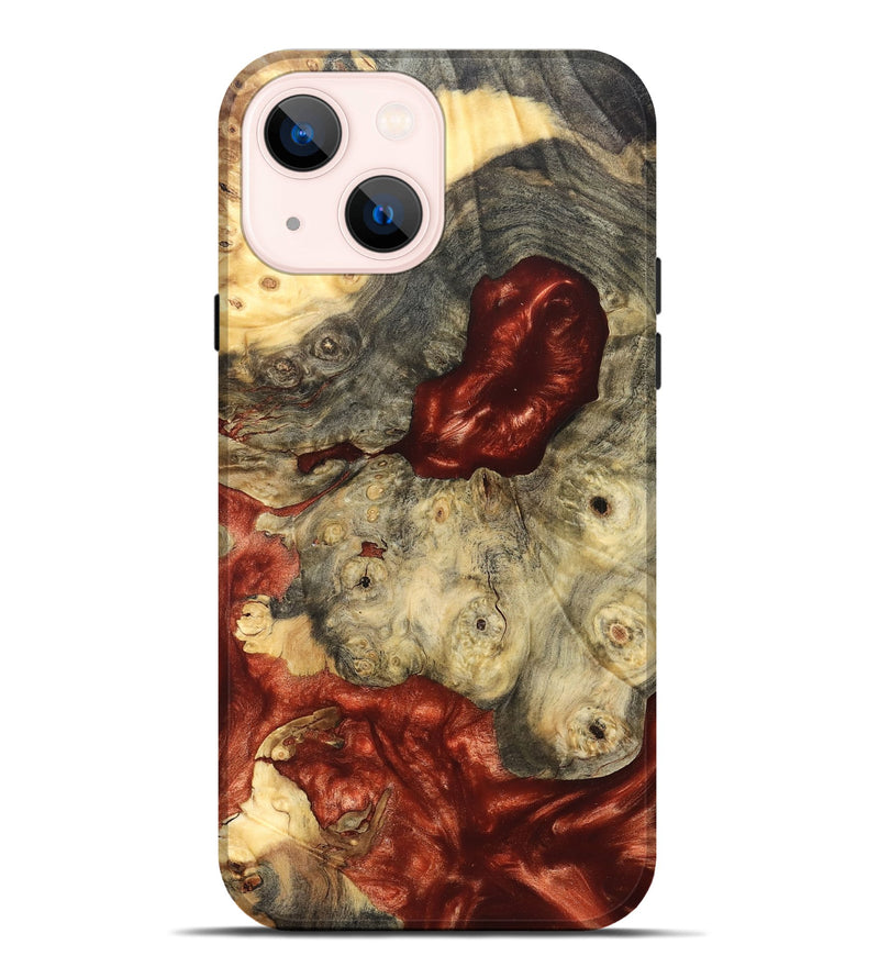 iPhone 14 Plus Wood Live Edge Phone Case - Farrah (Red, 826326)