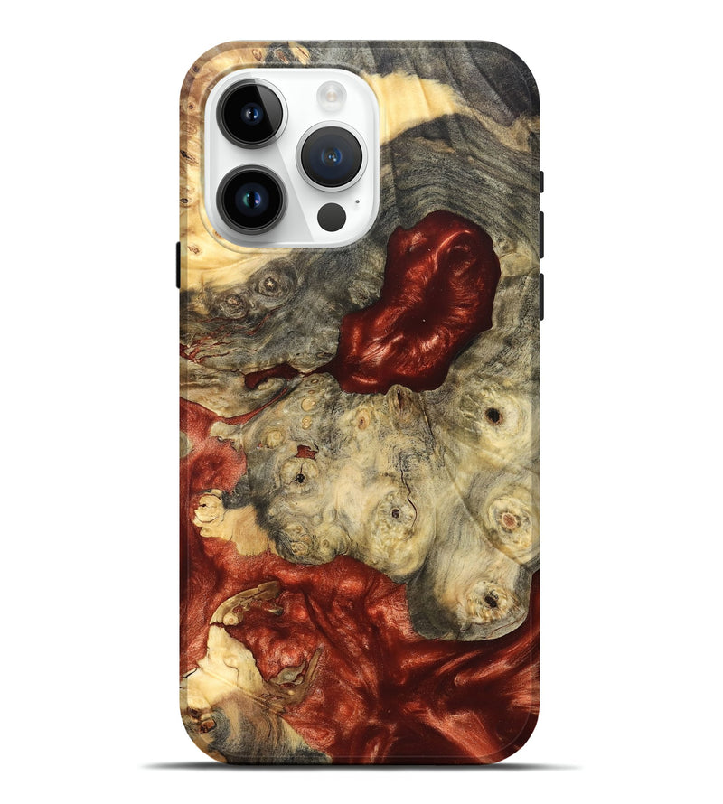 iPhone 15 Pro Max Wood Live Edge Phone Case - Farrah (Red, 826326)