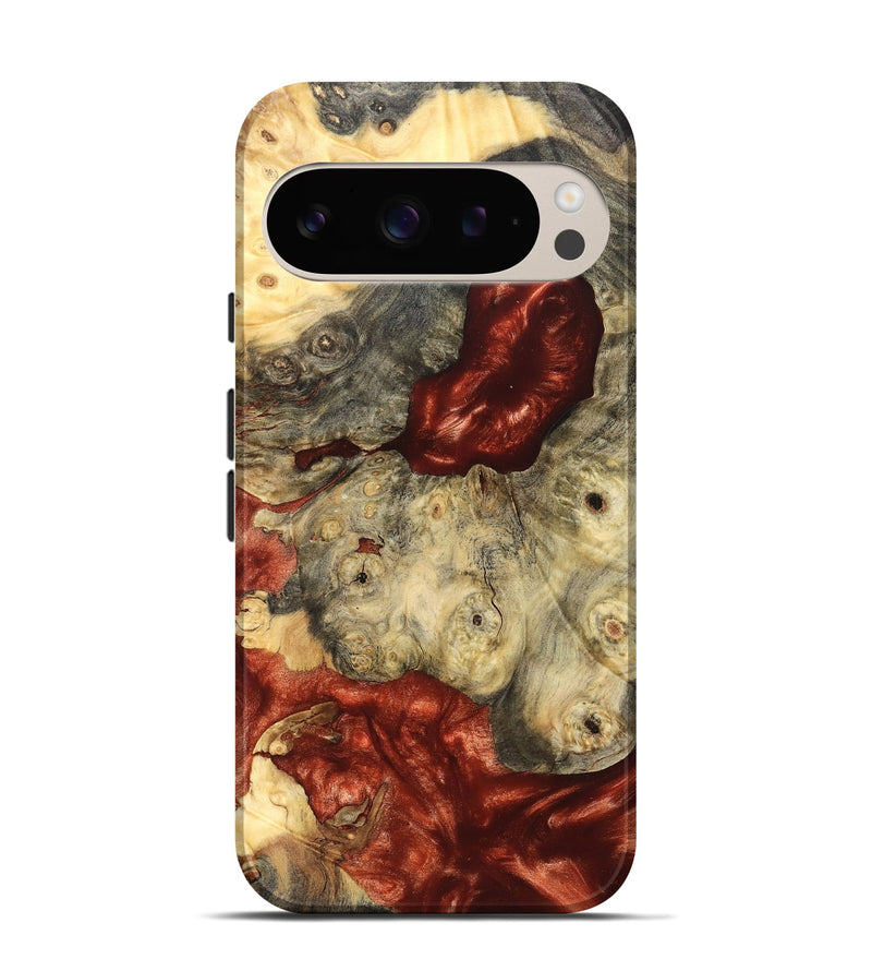 Pixel 9 Pro Wood Live Edge Phone Case - Farrah (Red, 826326)