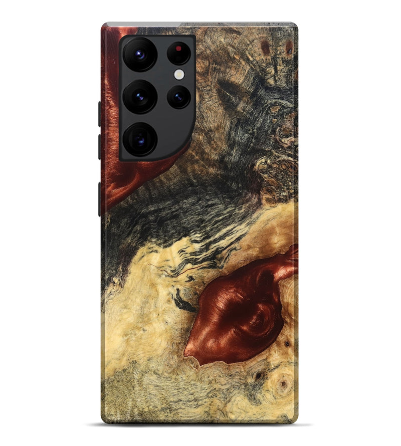 Galaxy S22 Ultra Wood Live Edge Phone Case - Scarlet (Solid Wood, 826333)