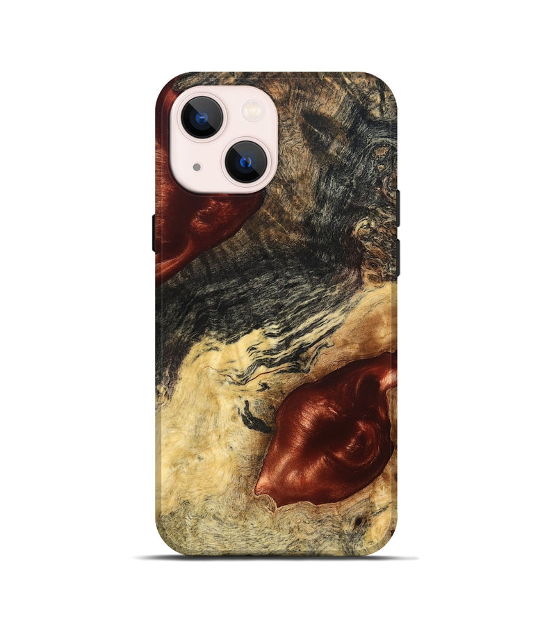 iPhone 13 mini Wood Live Edge Phone Case - Scarlet (Solid Wood, 826333)