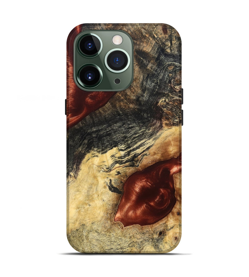 iPhone 13 Pro Wood Live Edge Phone Case - Scarlet (Solid Wood, 826333)