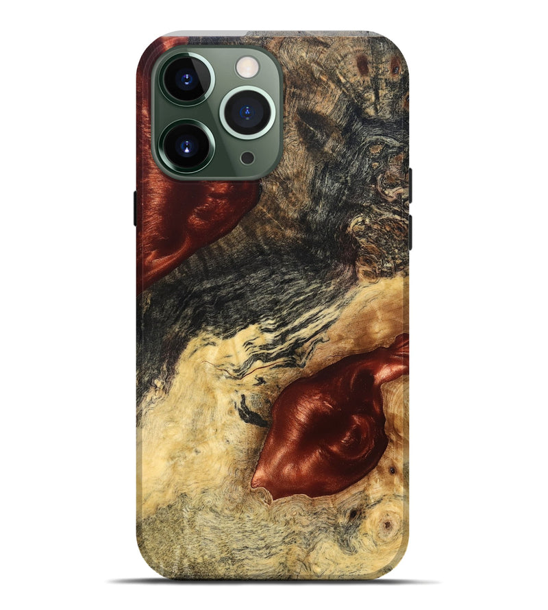 iPhone 13 Pro Max Wood Live Edge Phone Case - Scarlet (Solid Wood, 826333)