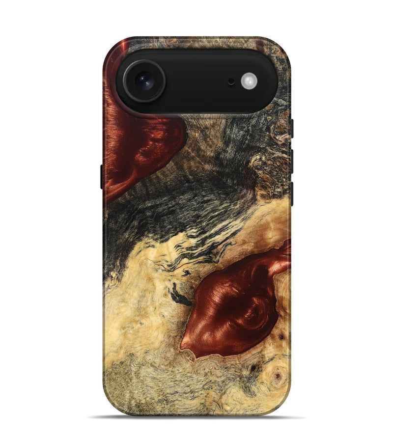 iPhone 17 Air Wood Live Edge Phone Case - Scarlet (Solid Wood, 826333)