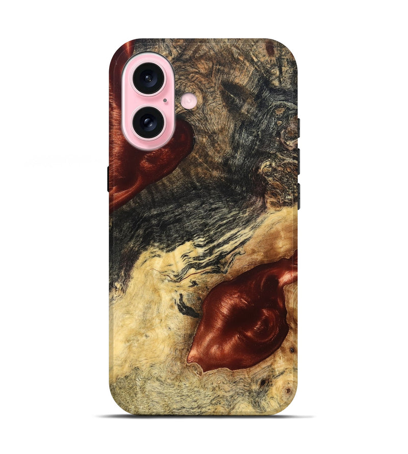 iPhone 17 Wood Live Edge Phone Case - Scarlet (Solid Wood, 826333)
