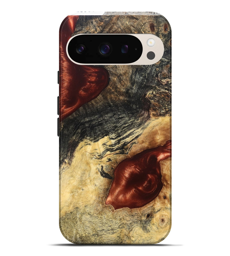 Pixel 9 Pro XL Wood Live Edge Phone Case - Scarlet (Solid Wood, 826333)