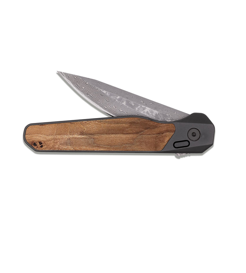 EDC Dark Damascus Wood Pocket Knife - Callan (Wood Burl, 826351)