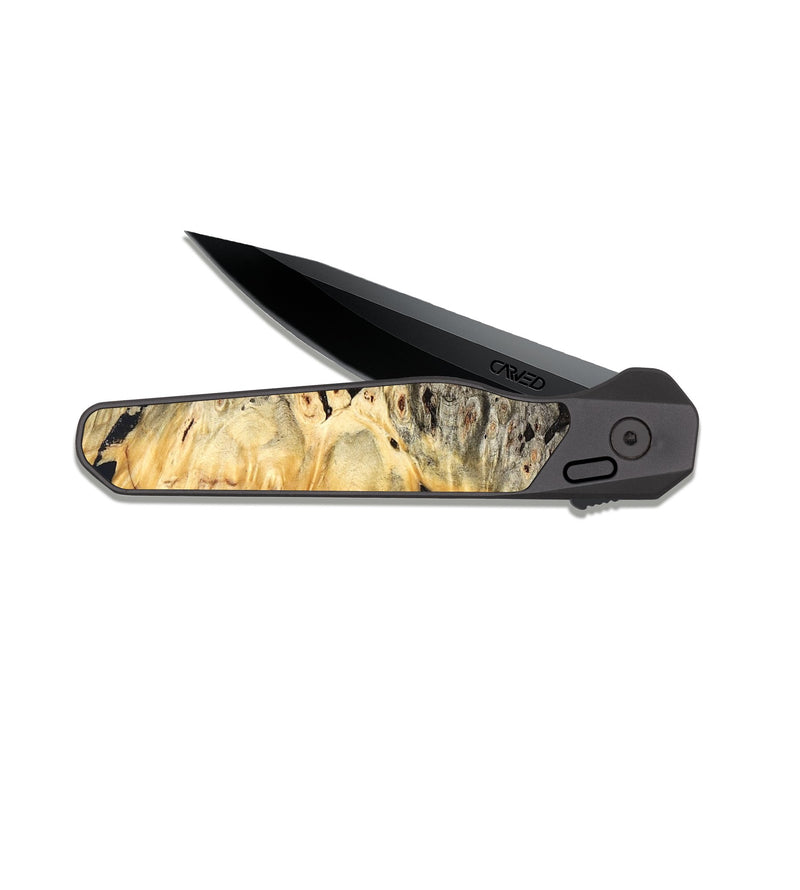 EDC Dark Slate Wood Pocket Knife - Leona (Wood Burl, 826353)