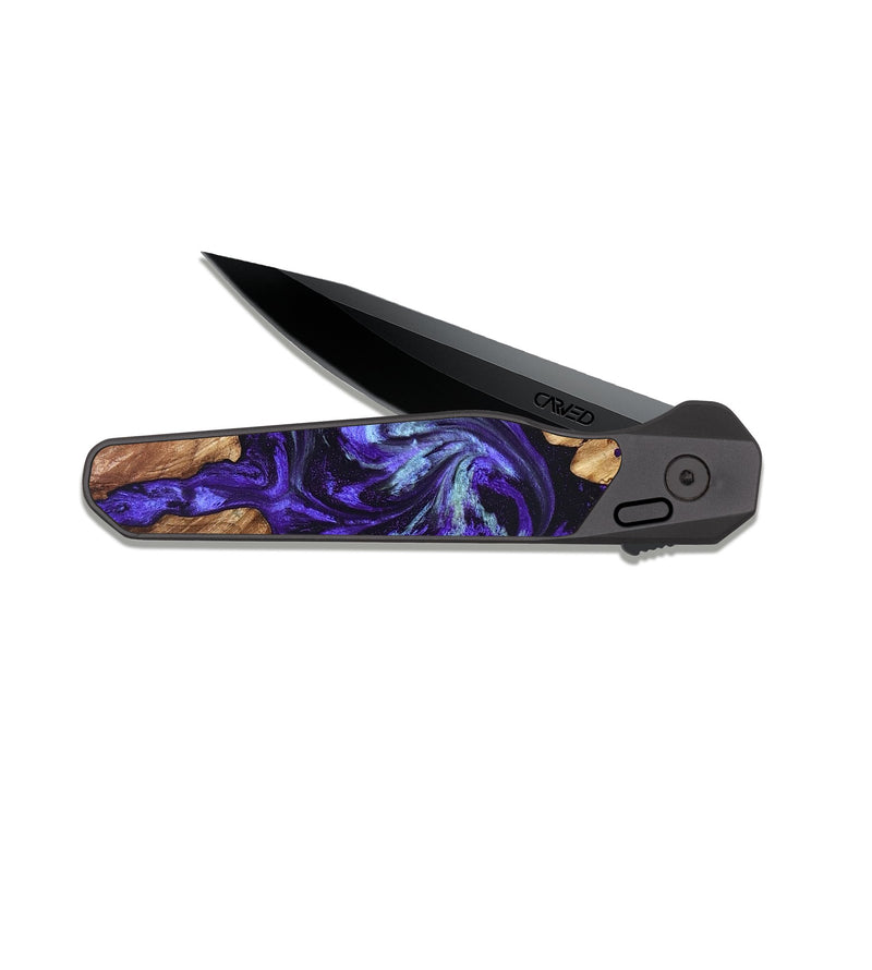EDC Dark Slate Wood Pocket Knife - Johan (Purple, 826359)