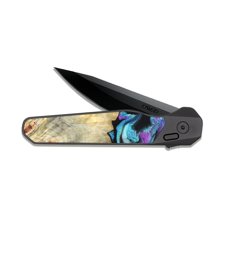 EDC Dark Slate Wood Pocket Knife - Elvera (Purple, 826361)