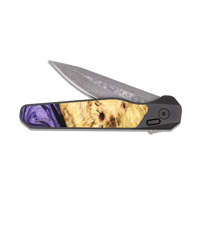 EDC Dark Damascus Wood Pocket Knife - Doris (Purple, 826363)