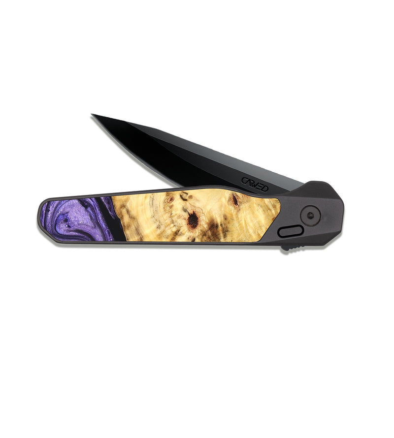 EDC Dark Slate Wood Pocket Knife - Doris (Purple, 826363)