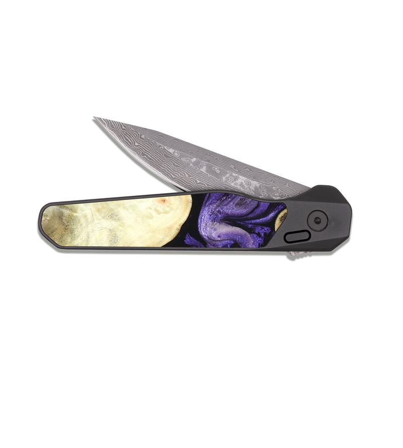 EDC Dark Damascus Wood Pocket Knife - Latrice (Purple, 826367)