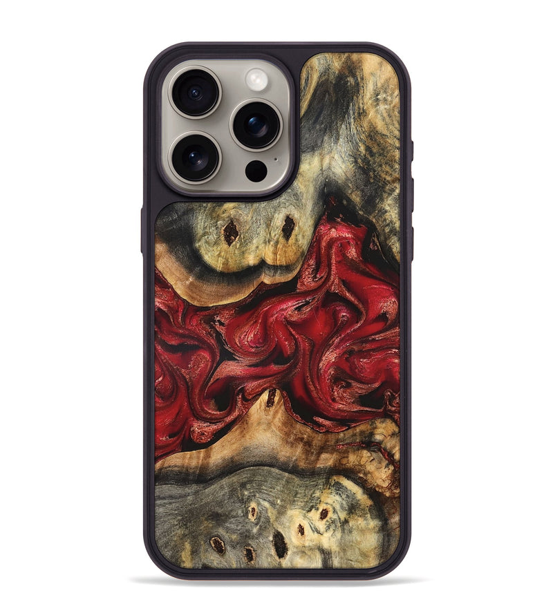 iPhone 15 Pro Max Wood Phone Case - Shawnte (Red, 826379)