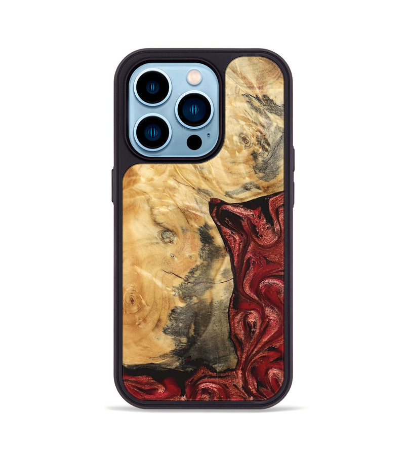 iPhone 14 Pro Wood Phone Case - Aidyn (Red, 826382)