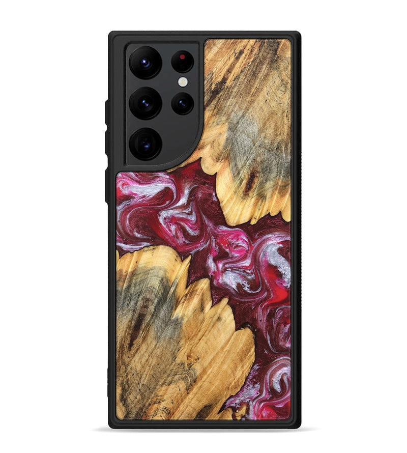 Galaxy S22 Ultra Wood Phone Case - Jessi (Red, 826384)