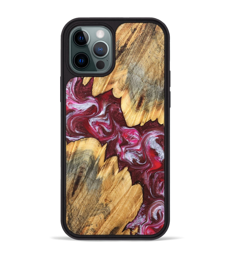 iPhone 12 Pro Max Wood Phone Case - Jessi (Red, 826384)