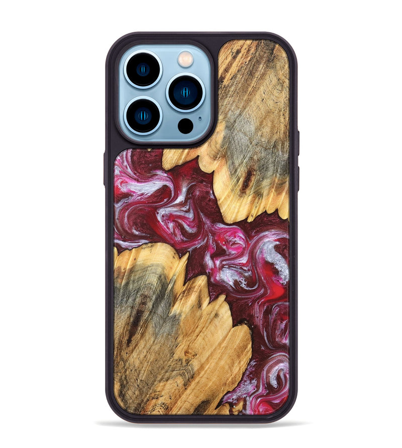 iPhone 14 Pro Max Wood Phone Case - Jessi (Red, 826384)