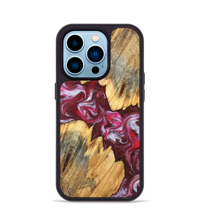 iPhone 14 Pro Wood Phone Case - Jessi (Red, 826384)