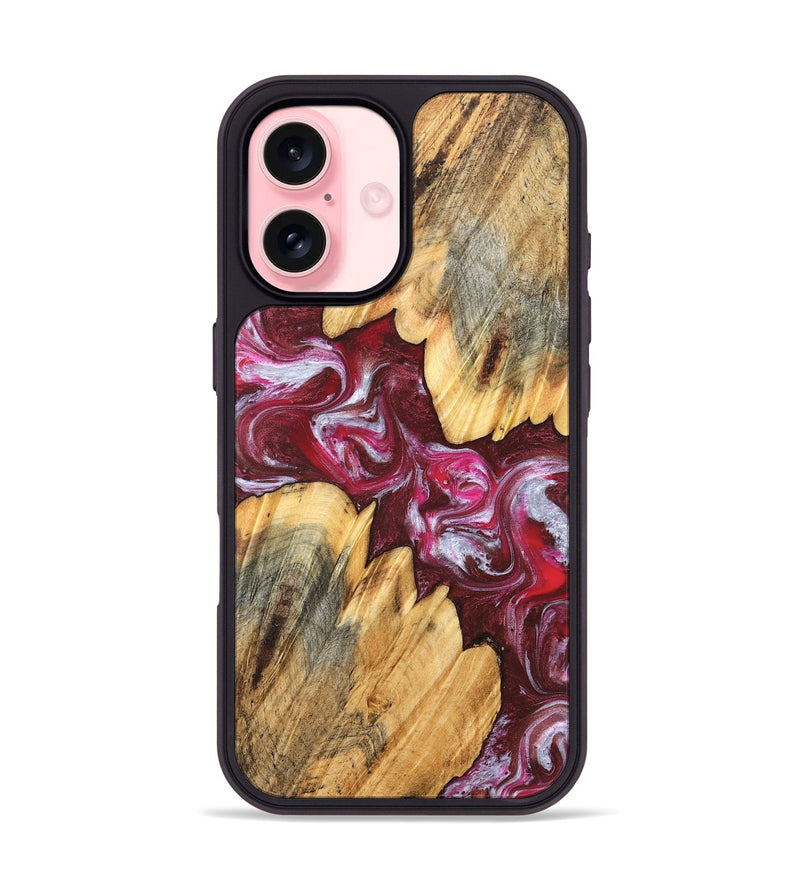 iPhone 16 Wood Phone Case - Jessi (Red, 826384)