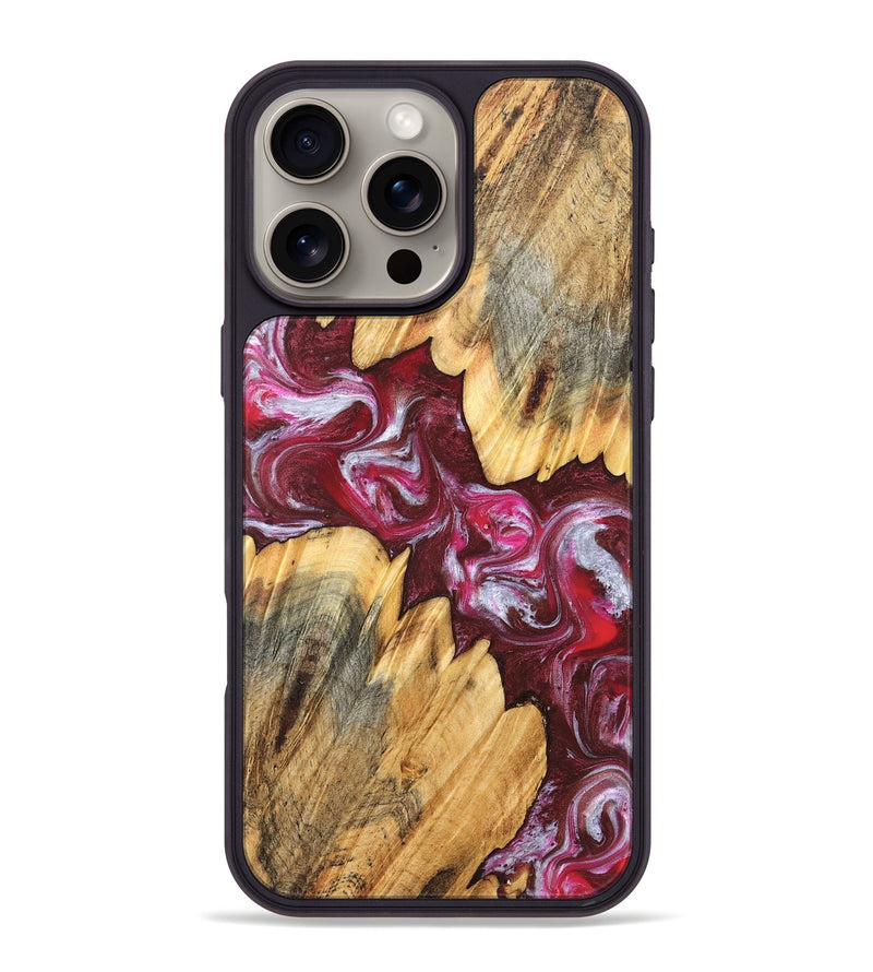 iPhone 16 Pro Max Wood Phone Case - Jessi (Red, 826384)