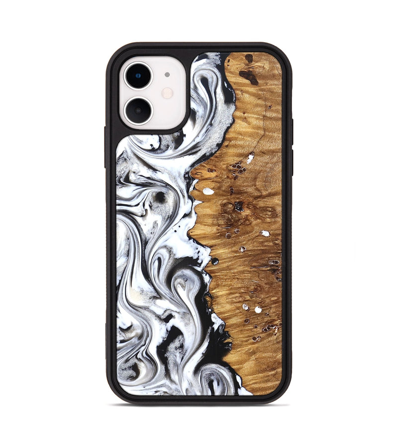 iPhone 11 Wood Phone Case - Lamont (Black & White, 826396)