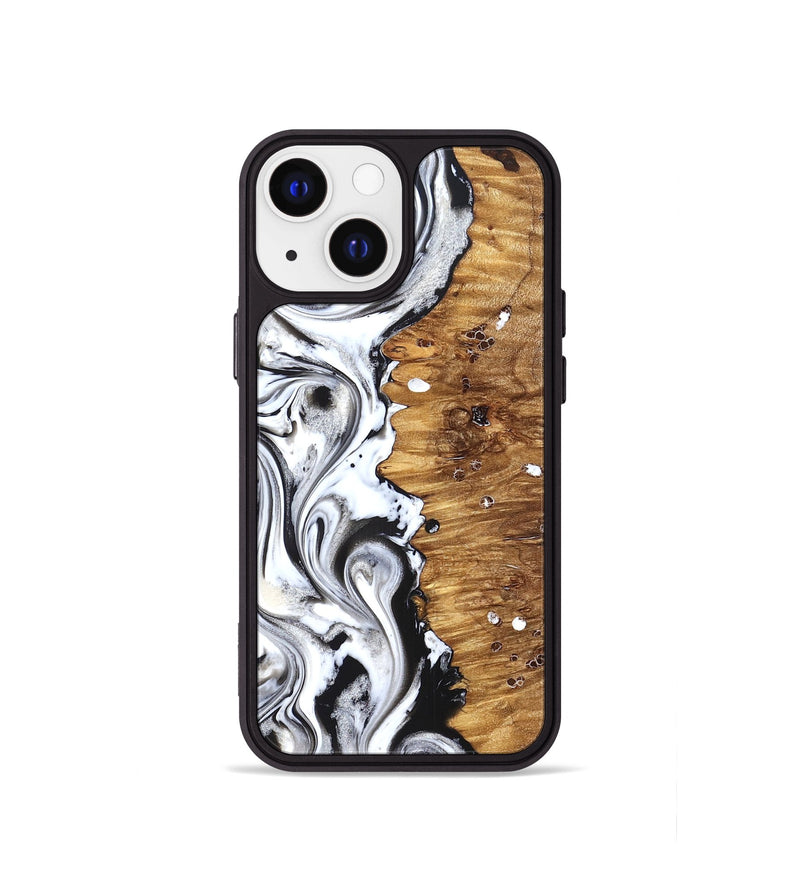 iPhone 13 mini Wood Phone Case - Lamont (Black & White, 826396)
