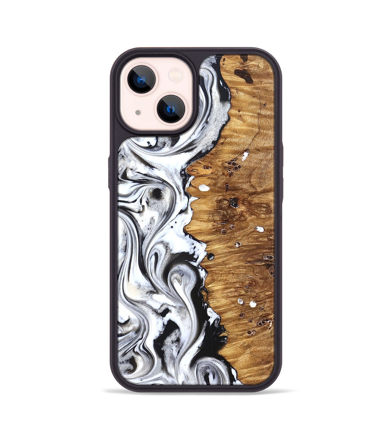 iPhone 14 Wood Phone Case - Lamont (Black & White, 826396)