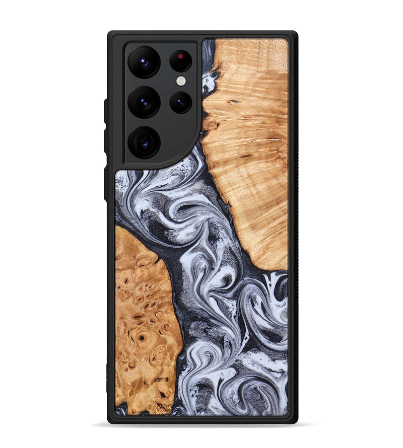 Galaxy S22 Ultra Wood Phone Case - Cindy (Black & White, 826397)