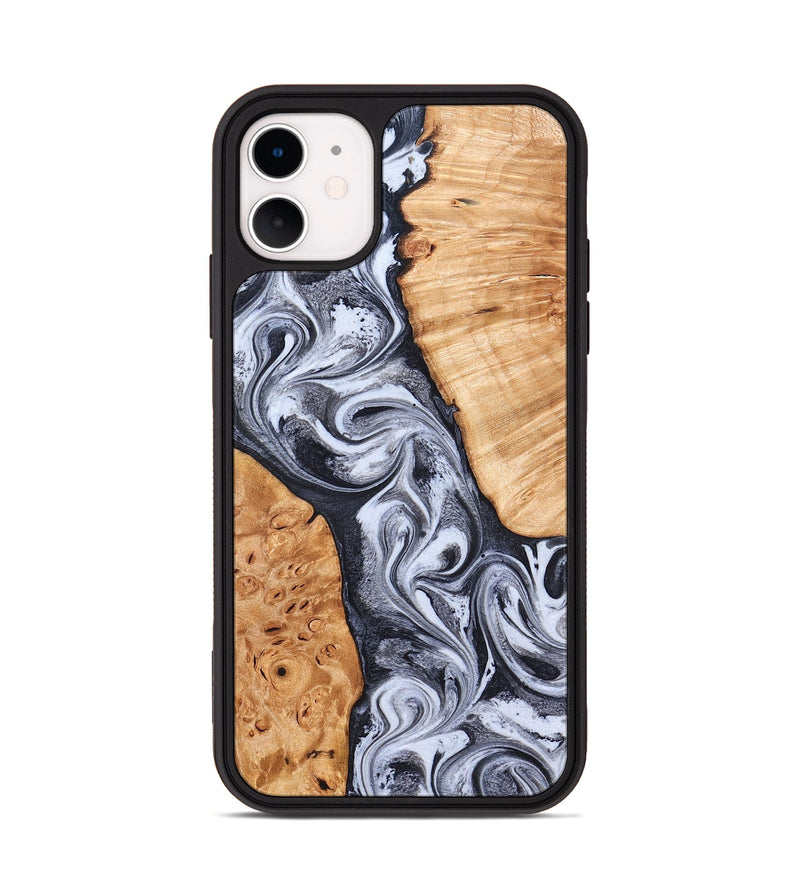 iPhone 11 Wood Phone Case - Cindy (Black & White, 826397)
