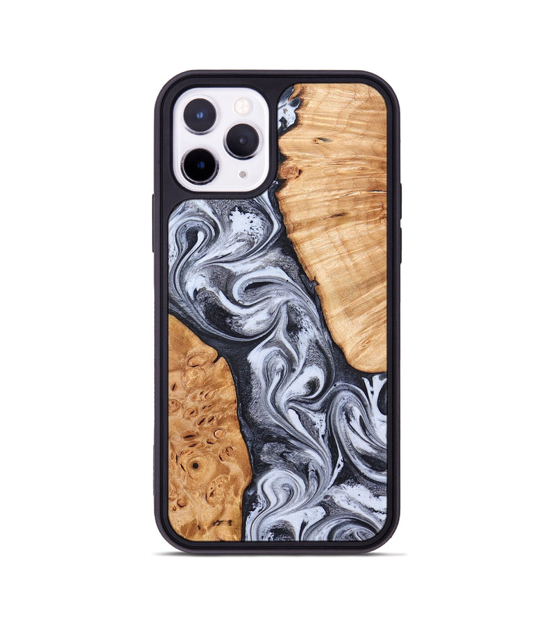 iPhone 11 Pro Wood Phone Case - Cindy (Black & White, 826397)
