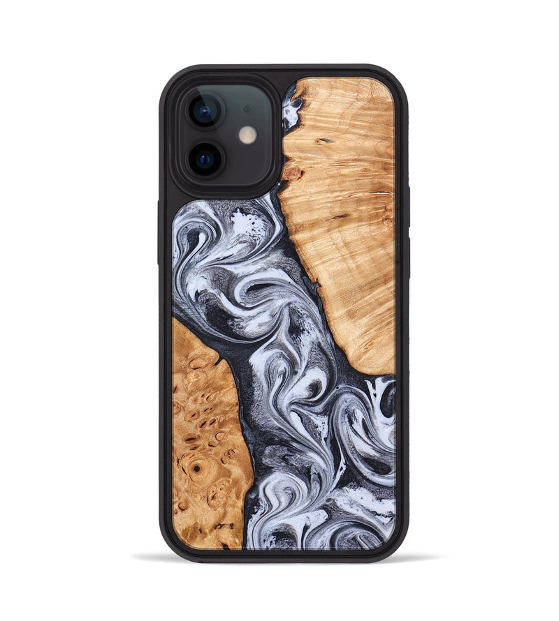 iPhone 12 Wood Phone Case - Cindy (Black & White, 826397)