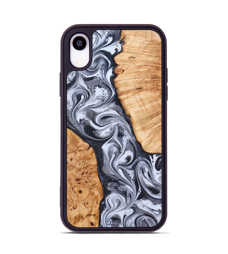 iPhone Xr Wood Phone Case - Cindy (Black & White, 826397)