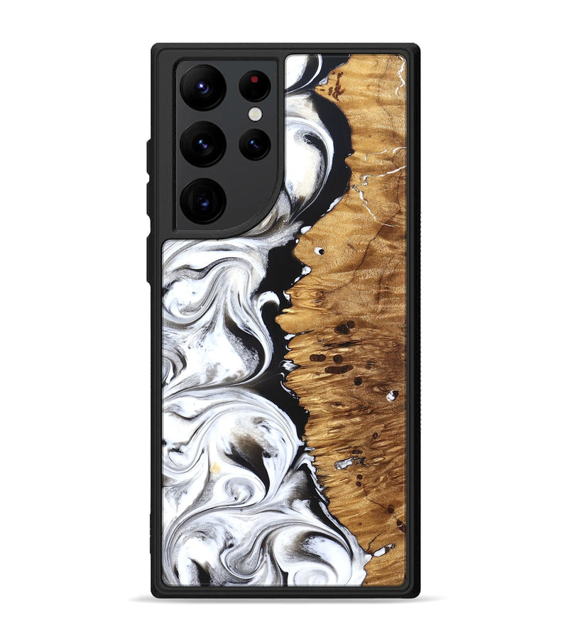 Galaxy S22 Ultra Wood Phone Case - Rianna (Black & White, 826398)