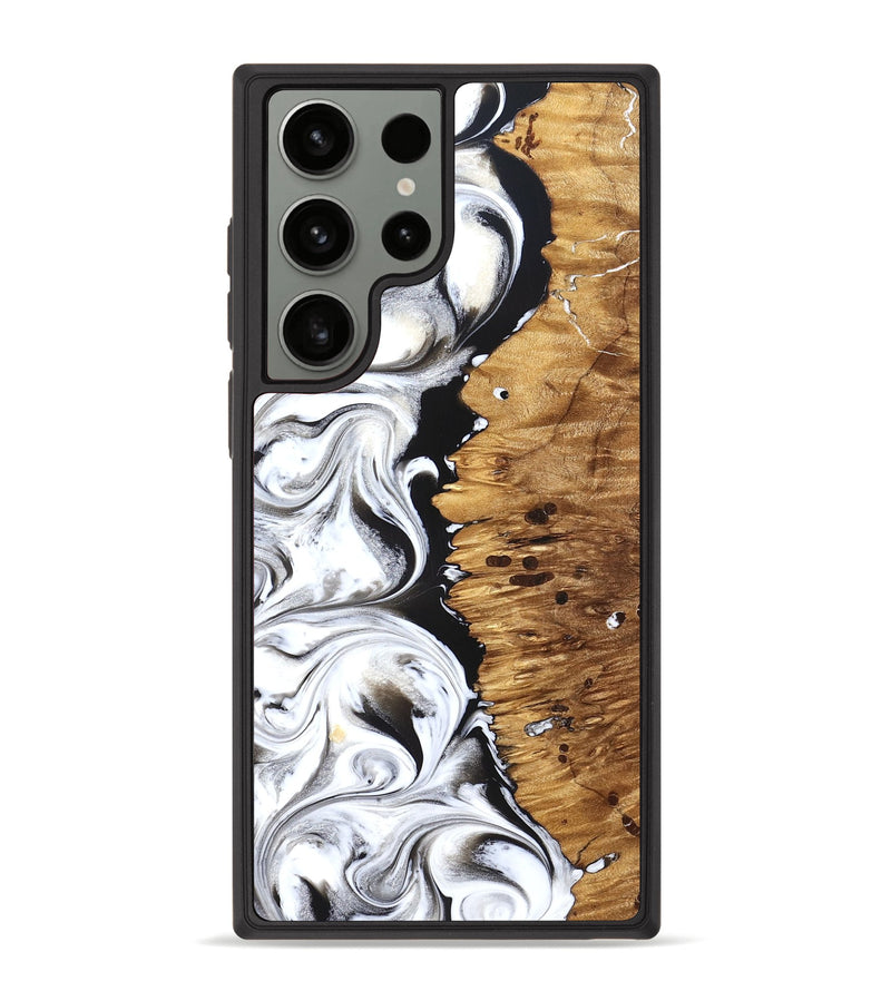 Galaxy S23 Ultra Wood Phone Case - Rianna (Black & White, 826398)