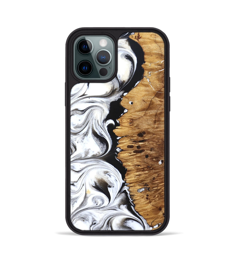 iPhone 12 Pro Wood Phone Case - Rianna (Black & White, 826398)