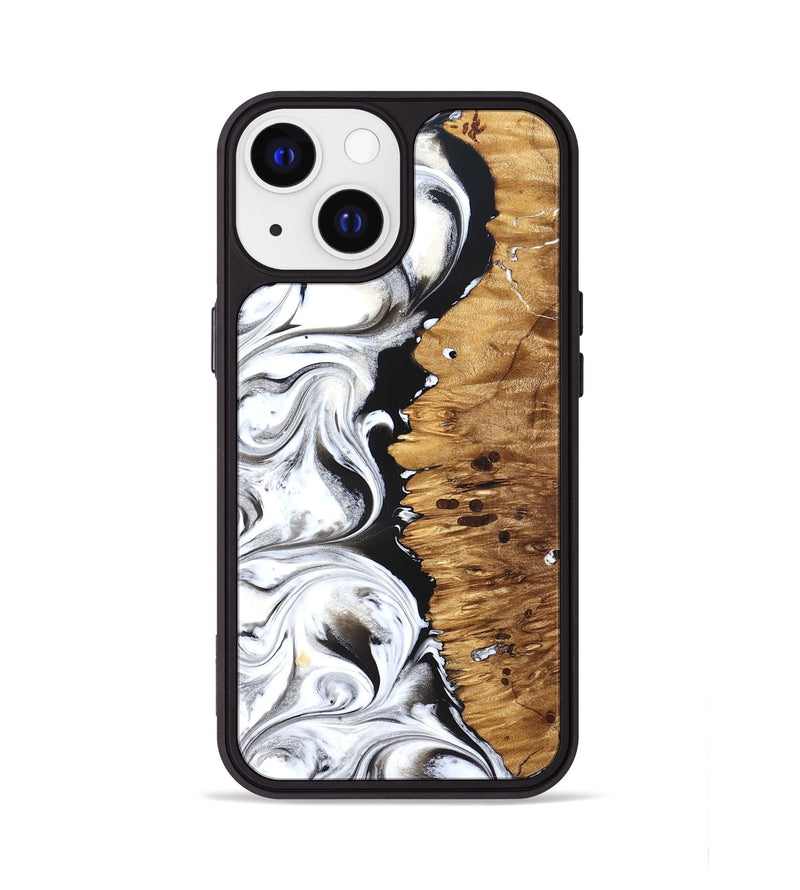 iPhone 13 Wood Phone Case - Rianna (Black & White, 826398)
