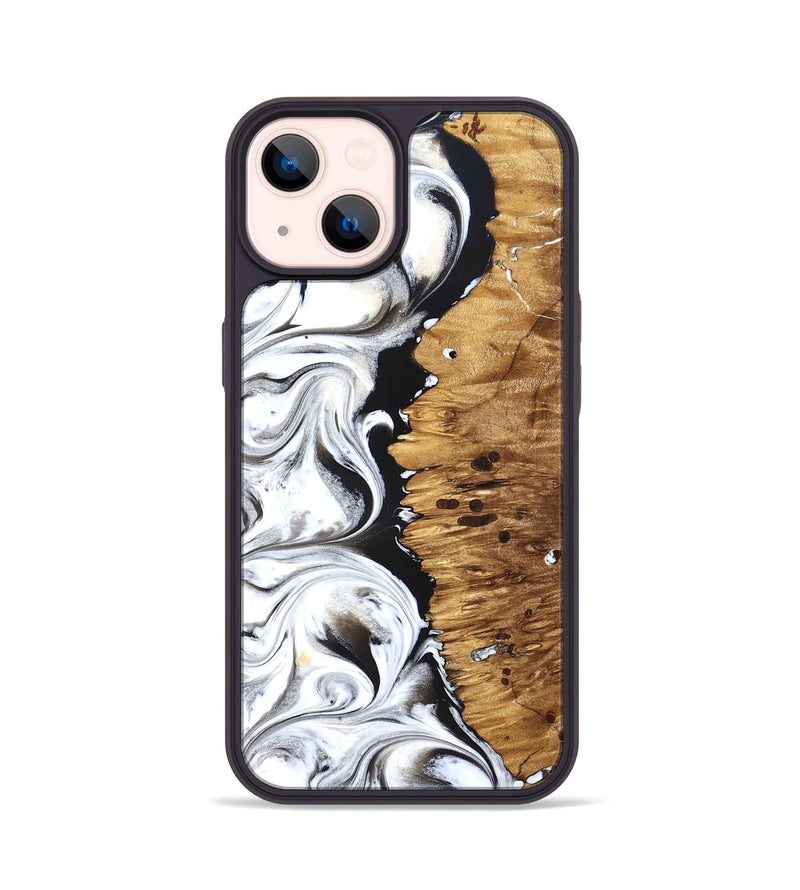 iPhone 14 Wood Phone Case - Rianna (Black & White, 826398)
